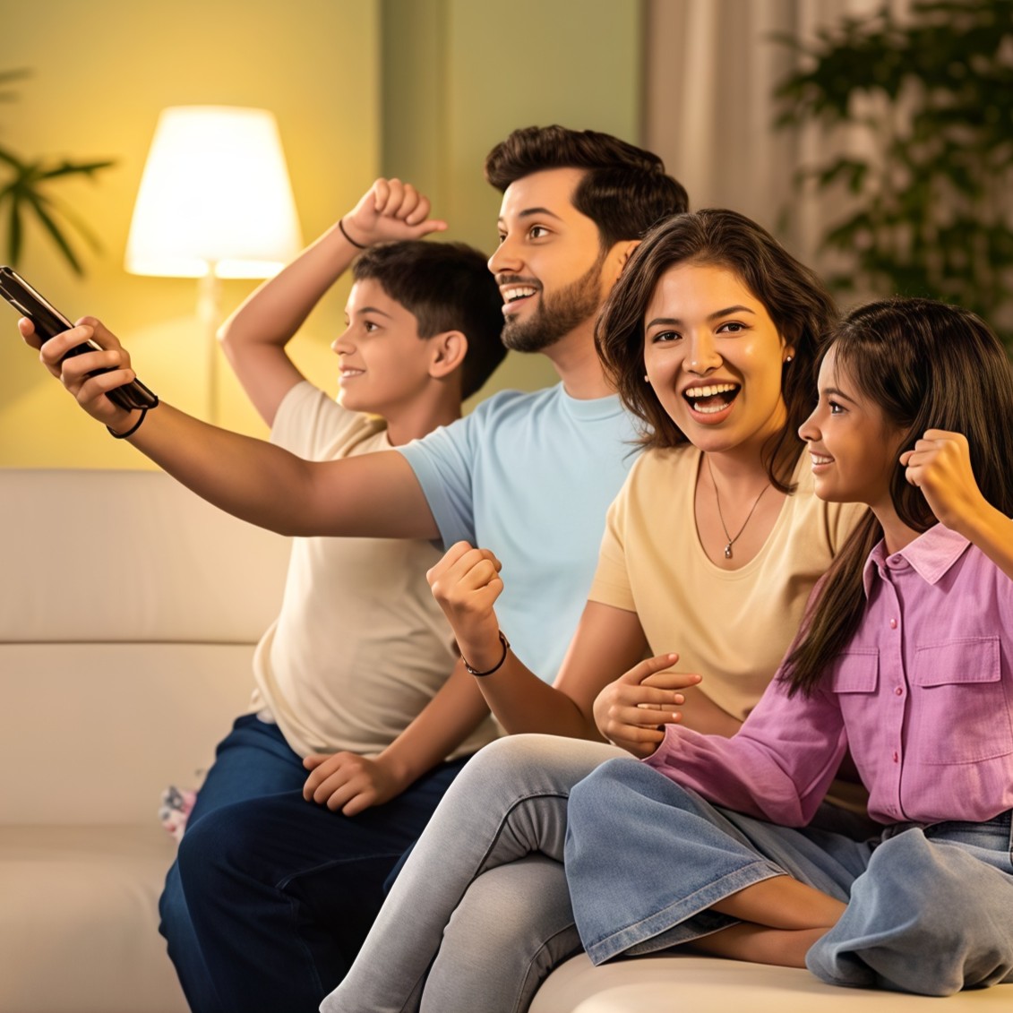 People watching TV